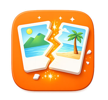 Image Splitter logo showing one picture separating into two